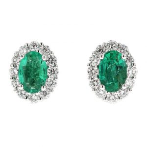 emerald cluster earrings