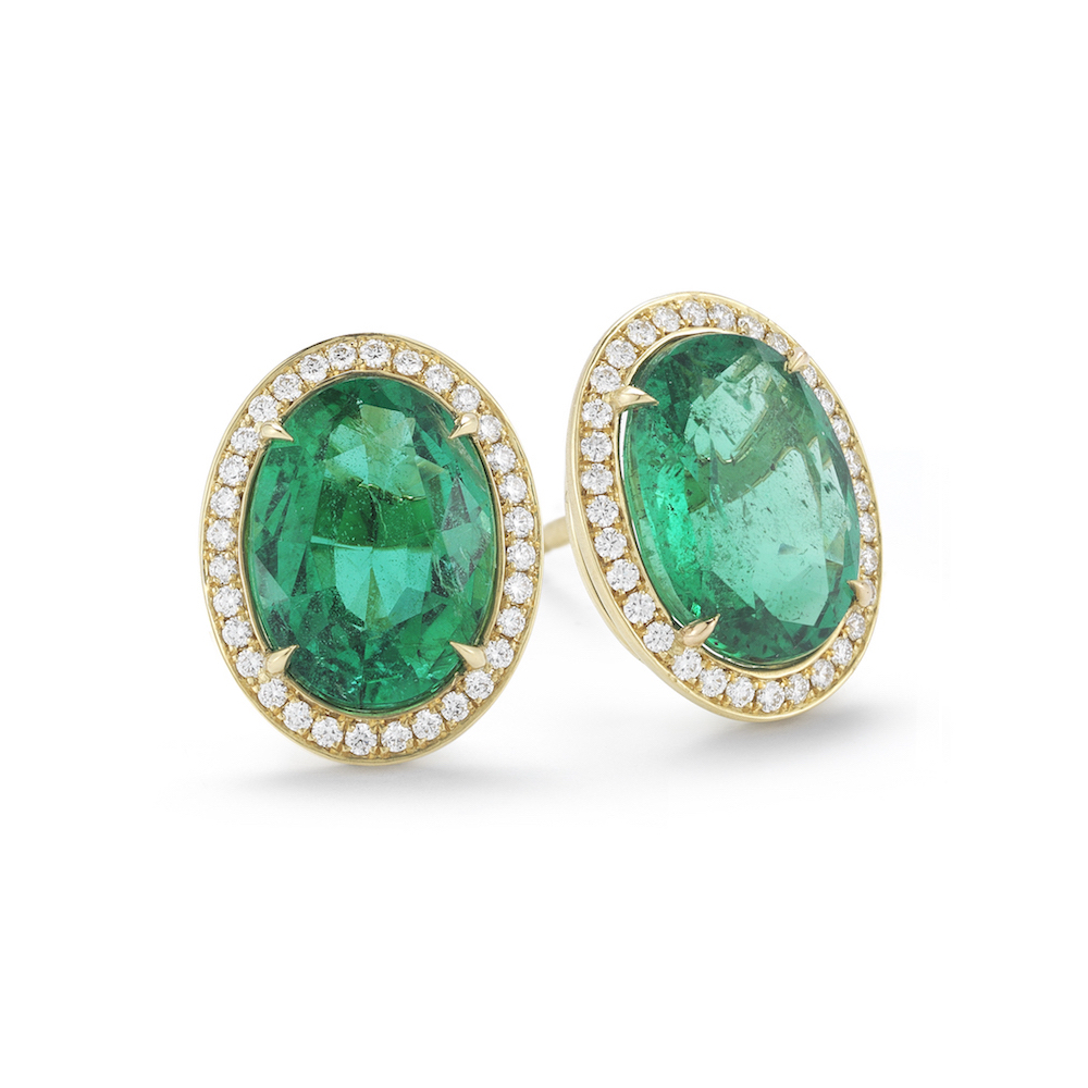 emerald stud earrings