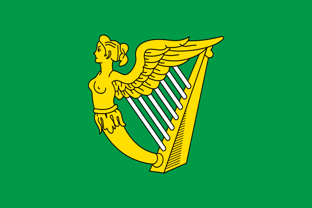 green harp flag ireland 1700s